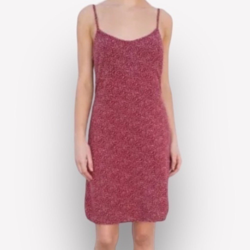 🛼🍕🪻Brandy Melville Colleen Red geometric Slip Dress CLOSEOUT
